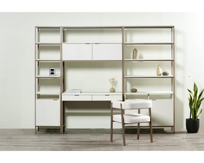 NAHLA AMBROSE MODULAR BOOKCASE - LARGE - CHAMPAGNE GOLD - CREAM