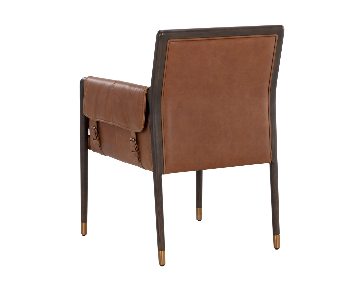 NAHLA MAUTI DINING ARMCHAIR - BROWN - SHALIMAR TOBACCO LEATHER