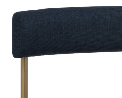 NAHLA SENECA DINING CHAIR - ANTIQUE BRASS - ARENA NAVY