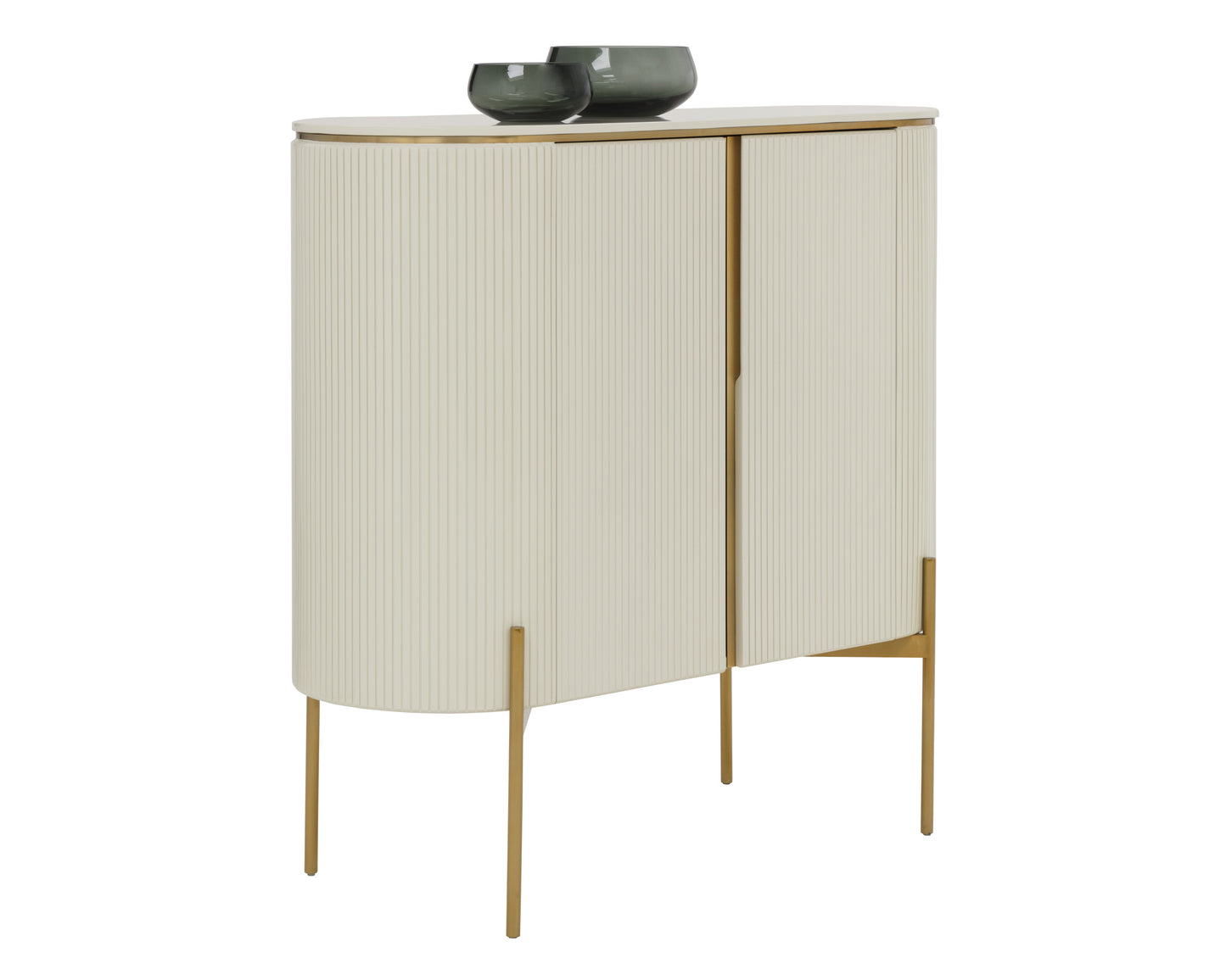 NAHLA PALOMA BAR CABINET - HIGH GLOSS CREAM