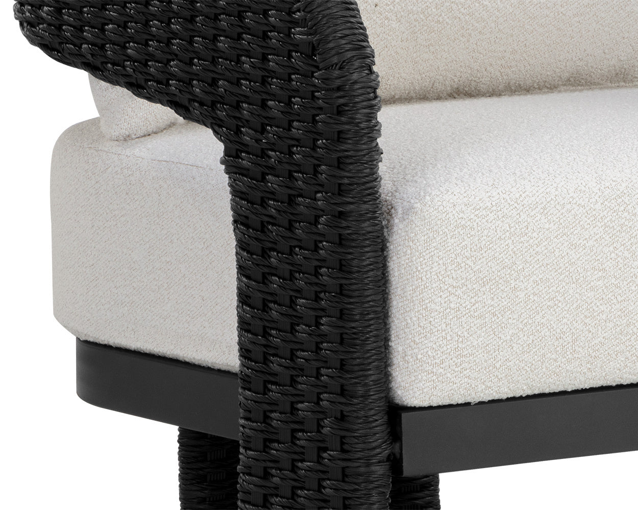 NAHLA PYLOS DINING ARMCHAIR - BLACK / LOUIS CREAM