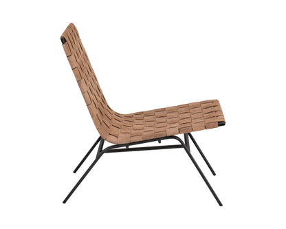 NAHLA OMARI LOUNGE CHAIR - SUEDE LIGHT TAN LEATHER