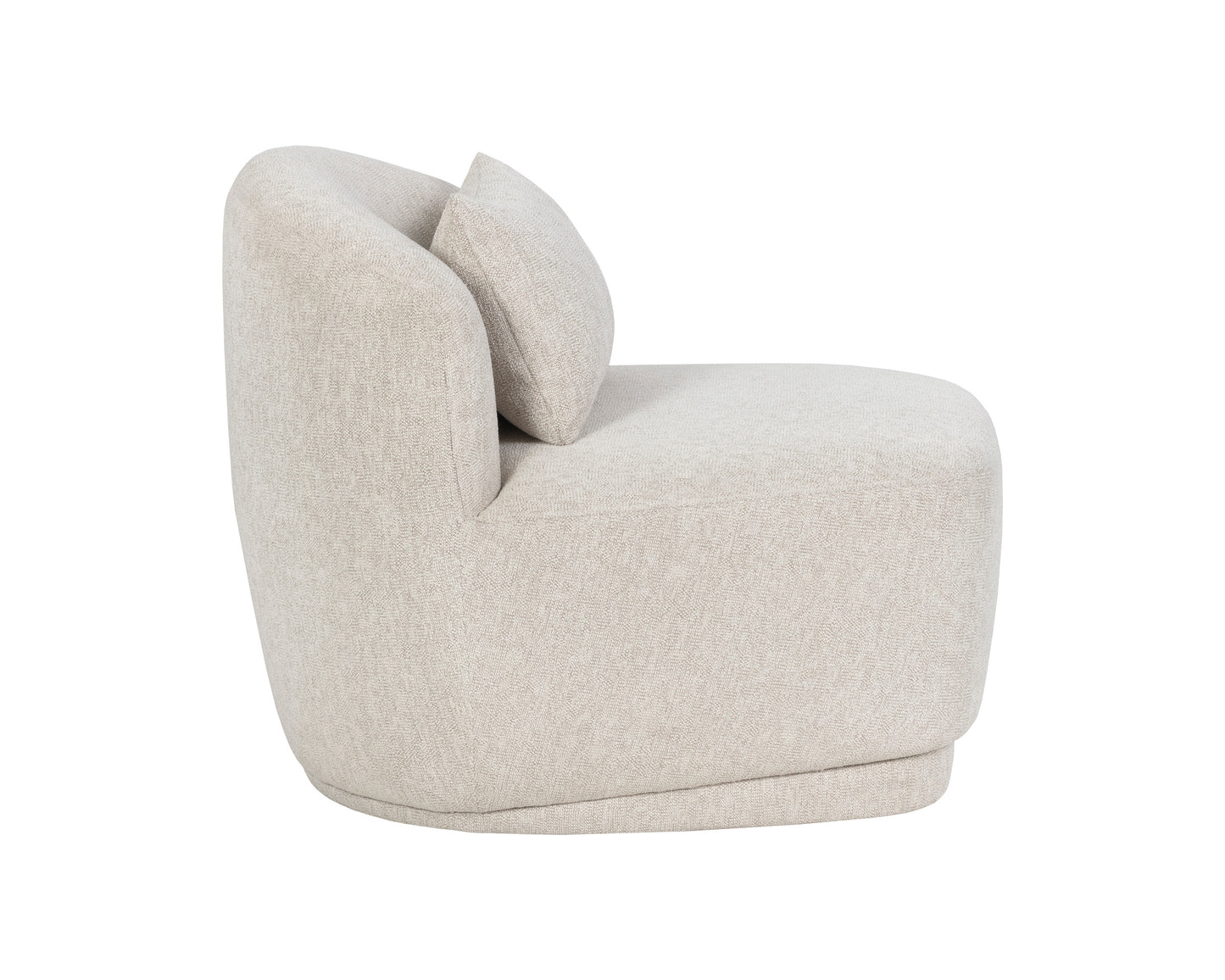 NAHLA SORAYA SWIVEL ARMLESS CHAIR - DOVE CREAM