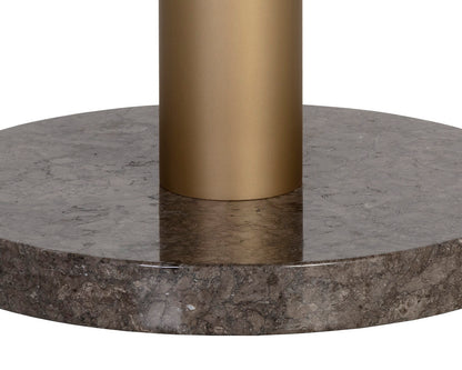 NAHLA MONACO DINING TABLE - GOLD - GREY MARBLE / CHARCOAL GREY - 48"