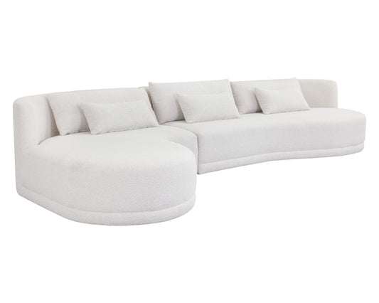 NAHLA LAKEN SOFA CHAISE - LAF - COPENHAGEN WHITE