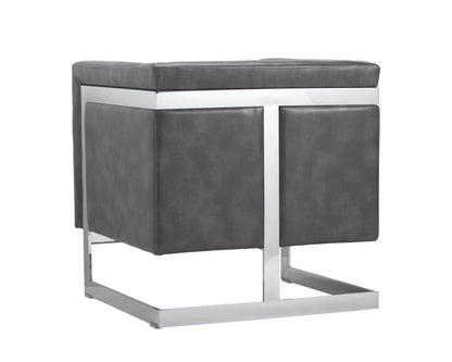 NAHLA YVETTE ARMCHAIR - STAINLESS STEEL - CANTINA MAGNETITE