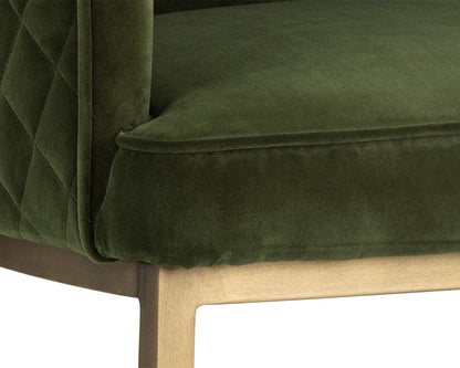 NAHLA CORNELLA DINING ARMCHAIR - FOREST GREEN