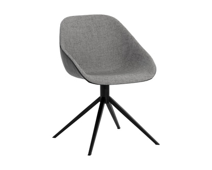 NAHLA MCCOY SWIVEL DINING CHAIR - NOVEMBER GREY / NIGHTFALL BLACK