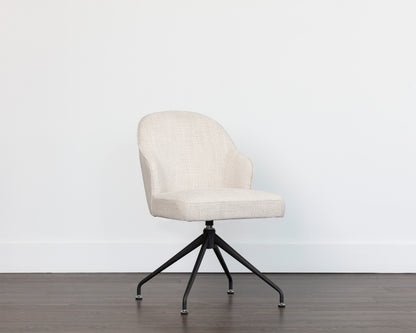 NAHLA BRETTA SWIVEL DINING CHAIR - MOTO STUCCO