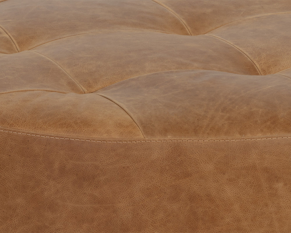 NAHLA NILDA OTTOMAN - CAMEL LEATHER