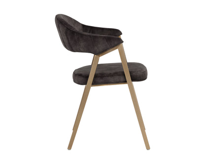 NAHLA BURGOS DINING ARMCHAIR - NONO SHITAKE