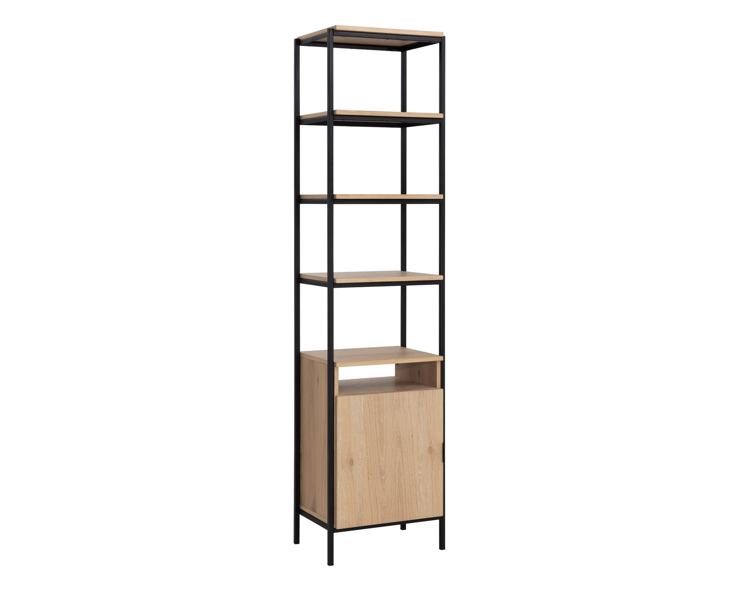 NAHLA AMBROSE MODULAR BOOKCASE - SMALL - RUSTIC OAK - BLACK