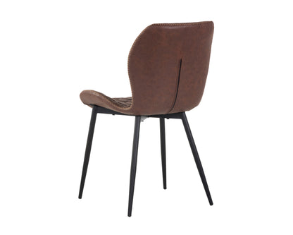 NAHLA LYLA DINING CHAIR - BLACK - ANTIQUE BROWN