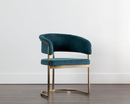 NAHLA MARRIS DINING ARMCHAIR - GOLD - DANNY TEAL