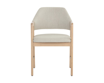 NAHLA MILTON DINING ARMCHAIR - LIGHT WASH - MINA IVORY