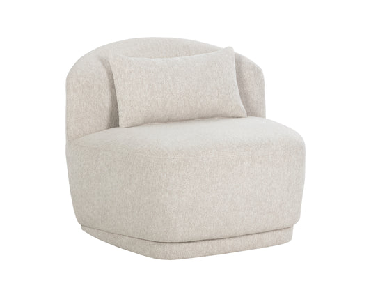 NAHLA SORAYA SWIVEL ARMLESS CHAIR - DOVE CREAM