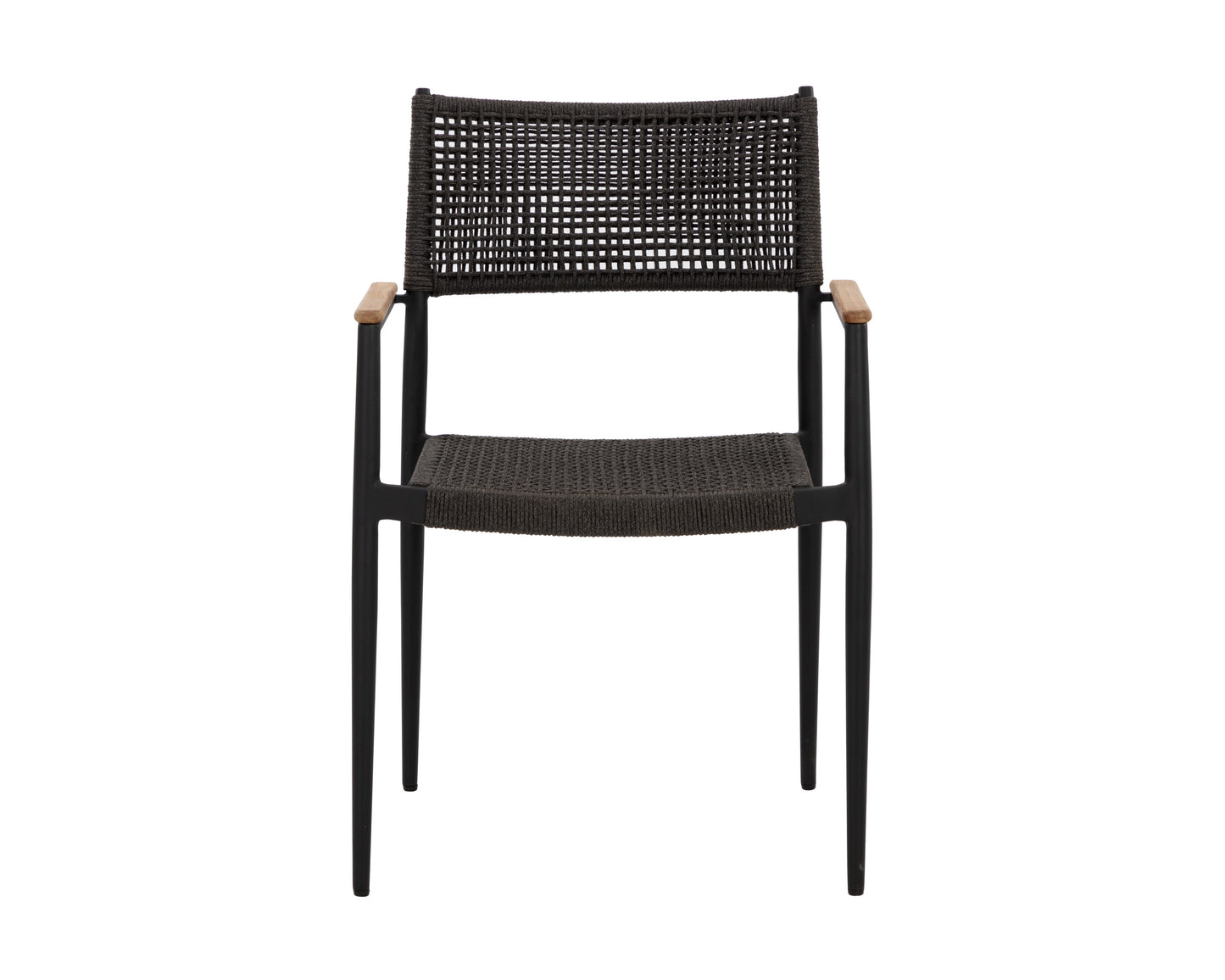 NAHLA NAVA STACKABLE DINING ARMCHAIR - BLACK