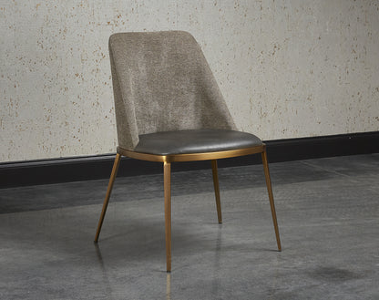 NAHLA DOVER DINING CHAIR - BRAVO PORTABELLA / SPARROW GREY