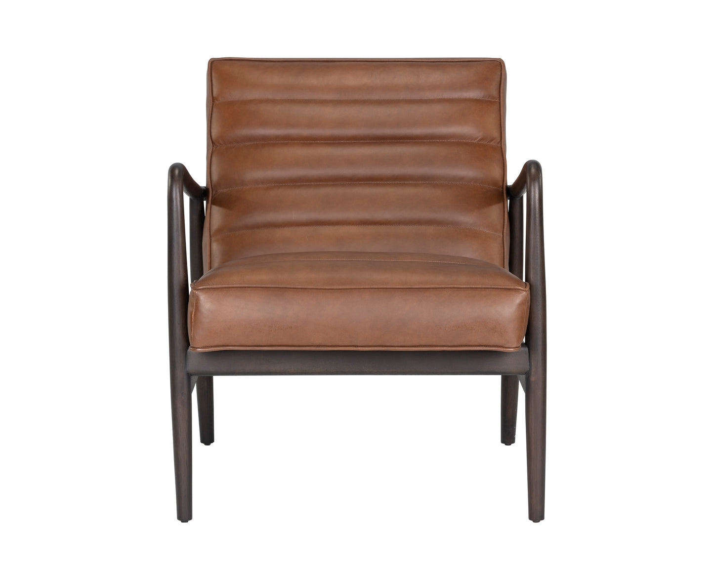 NAHLA LYRIC LOUNGE CHAIR - VINTAGE CARAMEL LEATHER