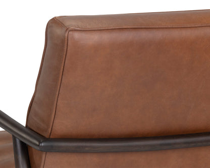 NAHLA LYRIC LOUNGE CHAIR - VINTAGE CARAMEL LEATHER