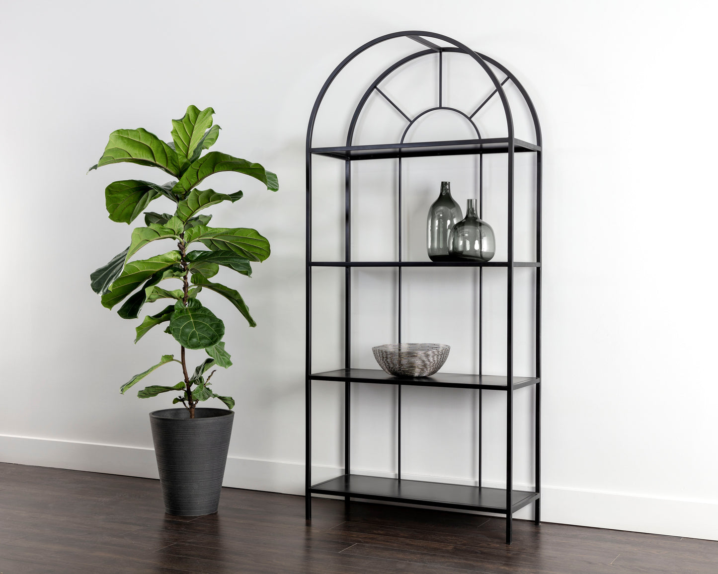 NAHLA ALCOVE BOOKCASE - BLACK