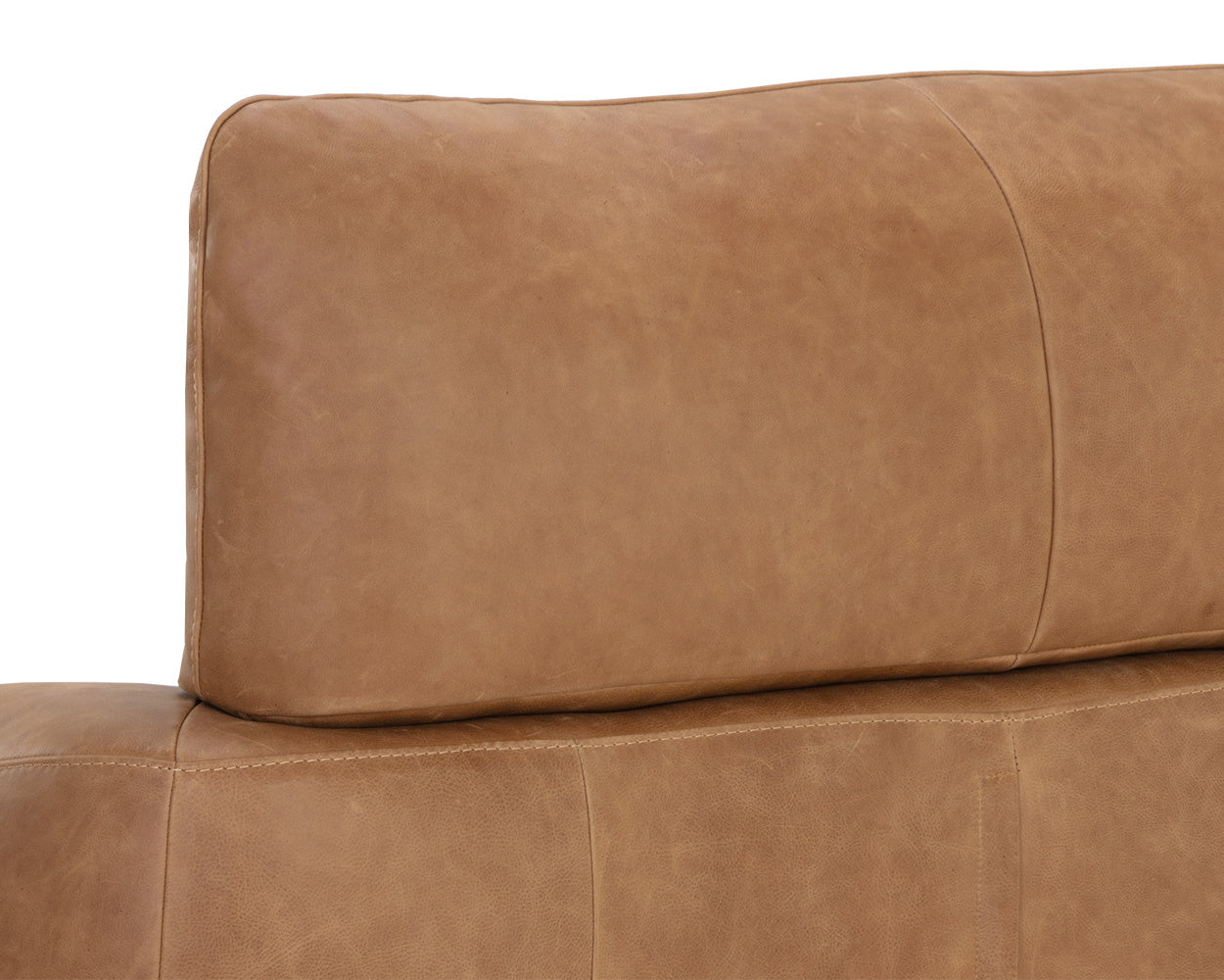 NAHLA PAGET GLIDER LOUNGE CHAIR - CAMEL LEATHER