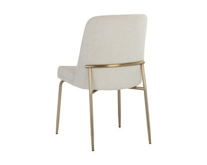 NAHLA ZEKE DINING CHAIR - ANTIQUE BRASS - BERGEN IVORY