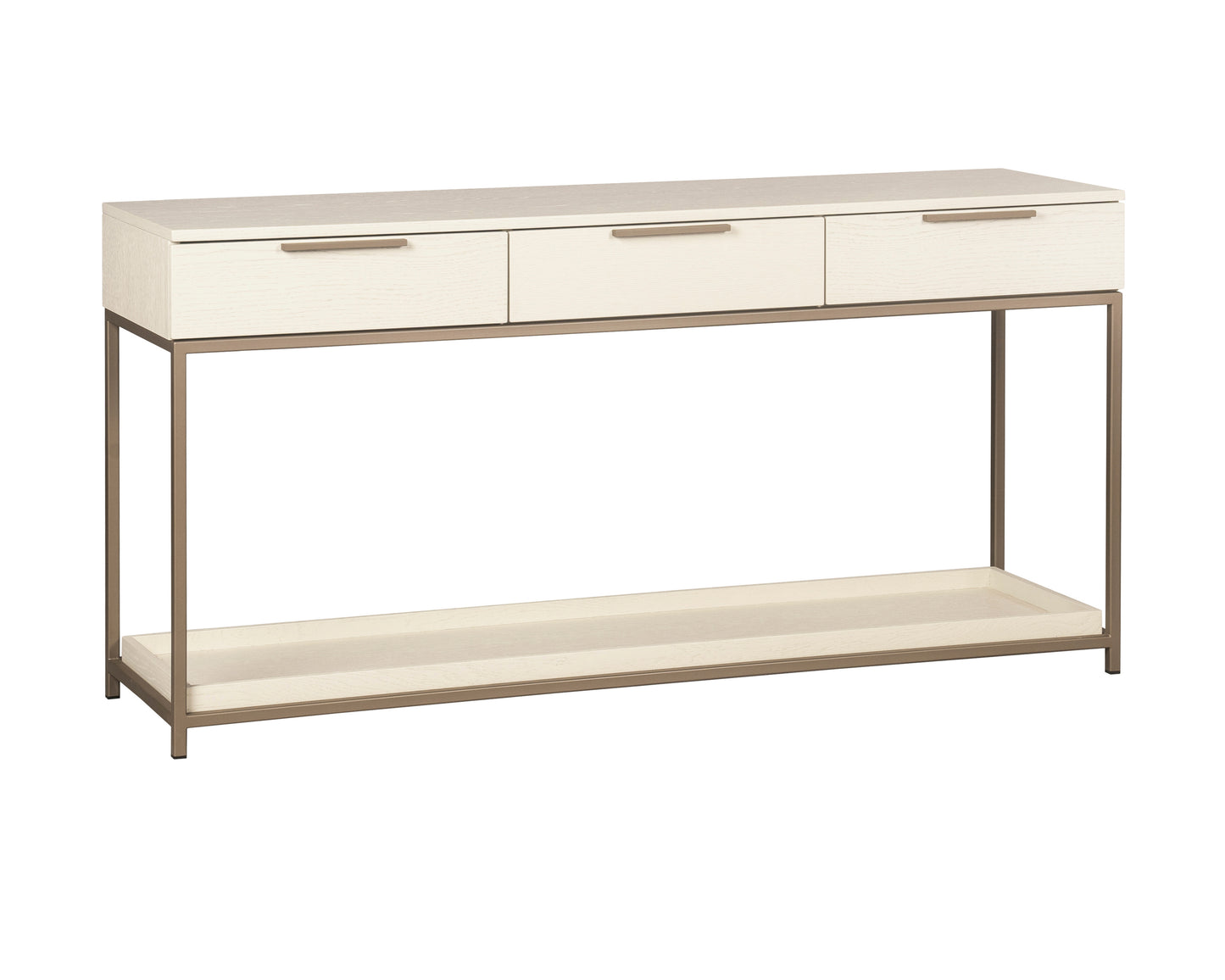 NAHLA REBEL CONSOLE TABLE WITH DRAWERS - CHAMPAGNE GOLD - CREAM