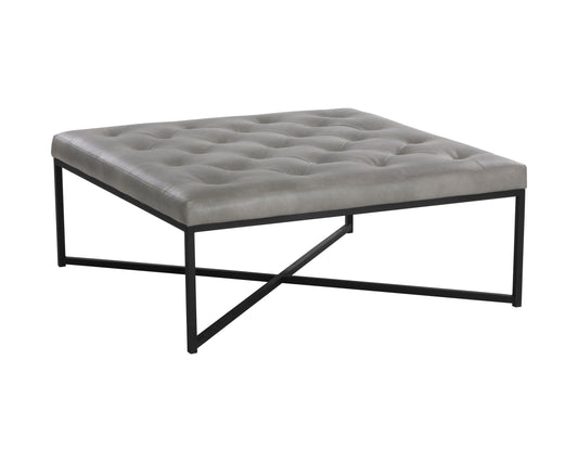 NAHLA ENDALL OTTOMAN - BLACK - BRAVO METAL