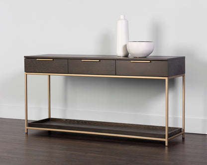 NAHLA REBEL CONSOLE TABLE WITH DRAWERS  - GOLD - CHARCOAL GREY