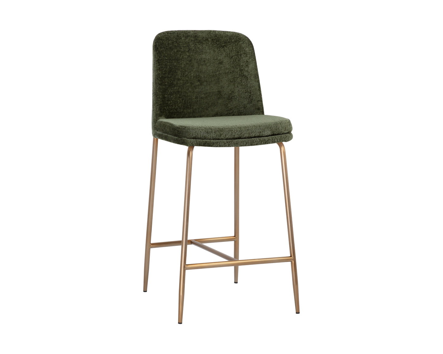 NAHLA ZEKE COUNTER STOOL - ANTIQUE BRASS - BERGEN OLIVE