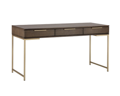 NAHLA REBEL DESK - GOLD - RAW UMBER