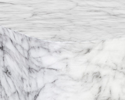 NAHLA STRUT COFFEE TABLE - MARBLE LOOK