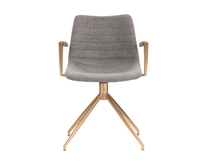 NAHLA ANDRES SWIVEL DINING ARMCHAIR - BELFAST KOALA GREY