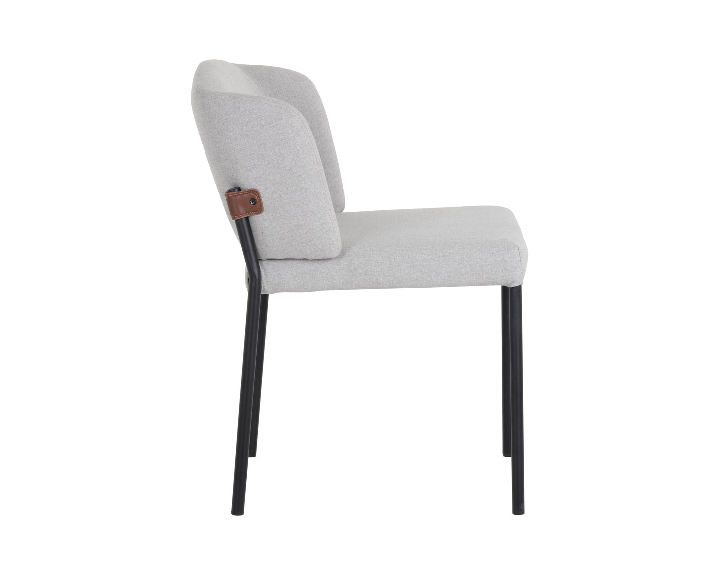 NAHLA PEARCE DINING CHAIR - LIGHT GREY / BRAVO COGNAC