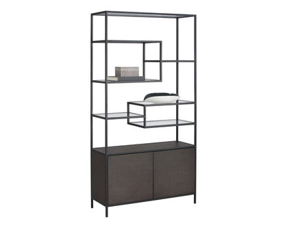 NAHLA STAMOS BOOKCASE - BLACK - CHARCOAL GREY