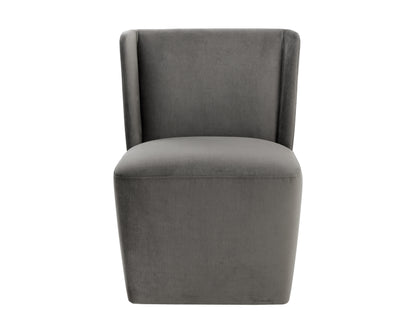 NAHLA AMITA WHEELED DINING CHAIR - PICCOLO PEBBLE