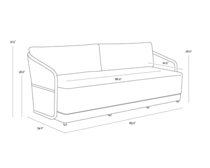 NAHLA ALLARIZ SOFA - GREIGE - STINSON WHITE