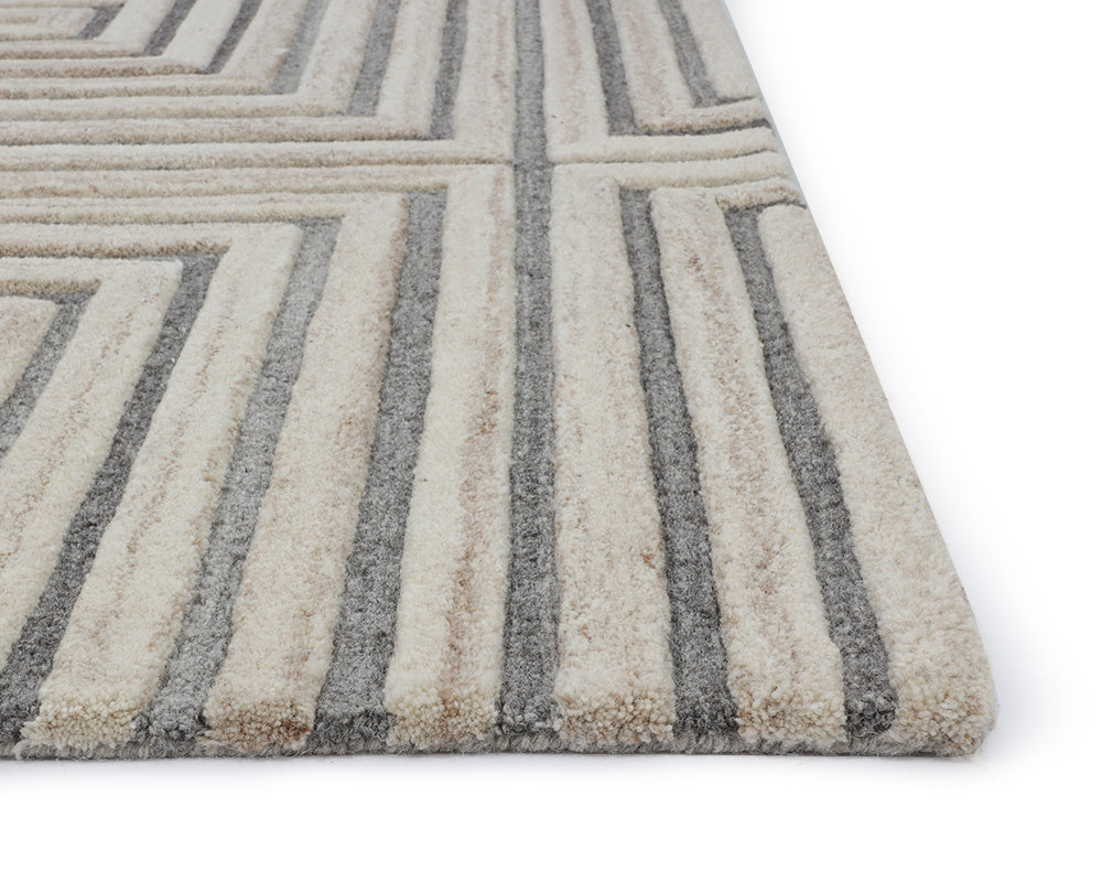 NAHLA OSLOW HAND-TUFTED RUG - BEIGE / GREY - 10' X 14'