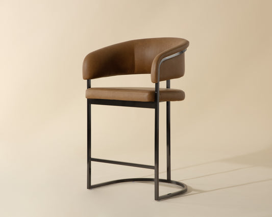 NAHLA MARRIS COUNTER STOOL - GUNMETAL - MILLIKEN COGNAC