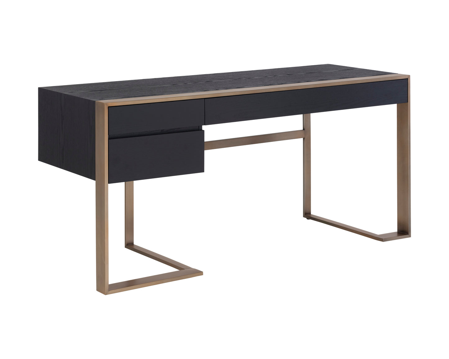 NAHLA DALTON DESK - ANTIQUE BRASS - BLACK