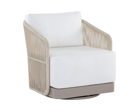 NAHLA ALLARIZ SWIVEL ARMCHAIR - GREIGE - STINSON WHITE