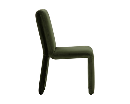 NAHLA CASCATA DINING CHAIR - MOSS GREEN