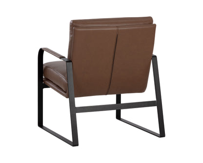 NAHLA STERLING LOUNGE CHAIR - MISSOURI MAHOGANY LEATHER