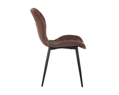 NAHLA LYLA DINING CHAIR - BLACK - ANTIQUE BROWN