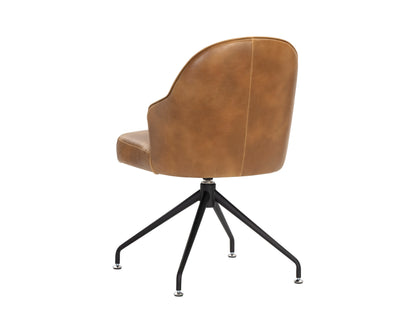 NAHLA BRETTA SWIVEL DINING CHAIR - TOBACCO TAN