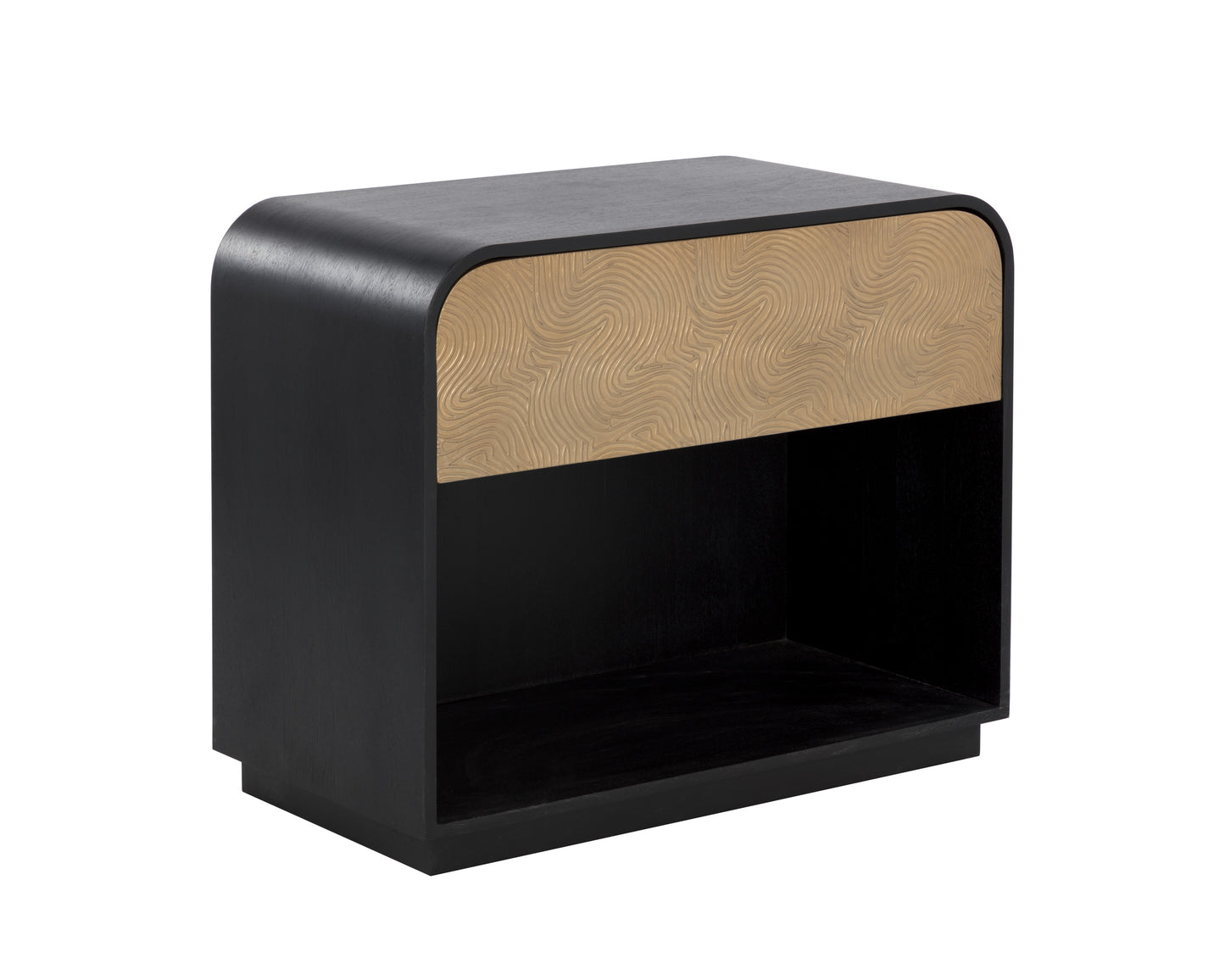 NAHLA ALGARVE NIGHTSTAND - BLACK / CHAMPAGNE GOLD