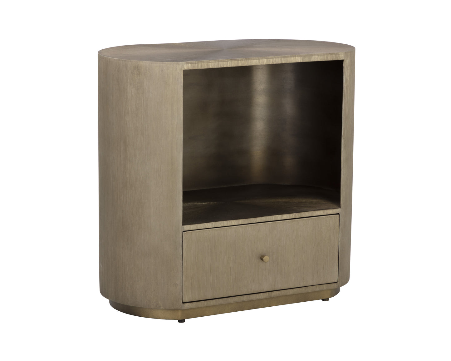 NAHLA SIENA NIGHTSTAND - OVAL - ANTIQUE BRASS