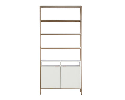 NAHLA AMBROSE MODULAR BOOKCASE - LARGE - CHAMPAGNE GOLD - CREAM