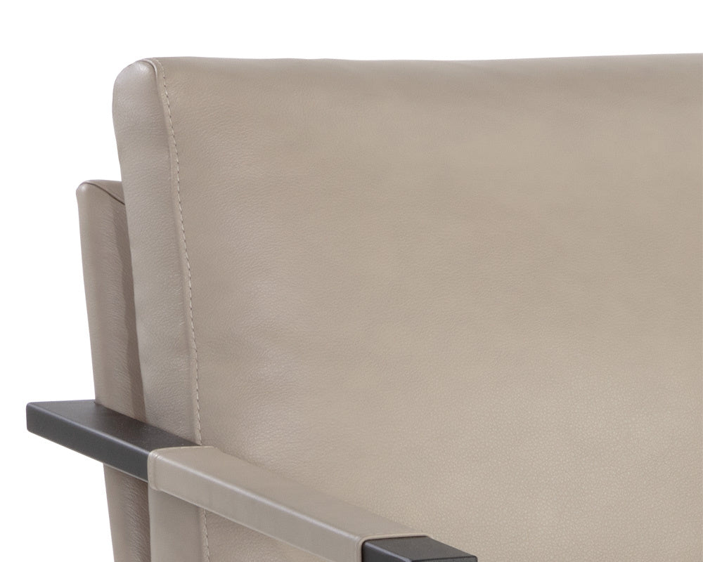 NAHLA RANDY SWIVEL LOUNGE CHAIR - ALPINE BEIGE LEATHER